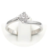 Μονόπετρο δαχτυλίδι λευκόχρυσο με διαμάντια - WDX135