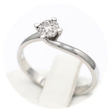 Μονόπετρο δαχτυλίδι λευκόχρυσο με διαμάντια - WDX135