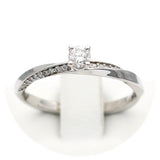 Μονόπετρο δαχτυλίδι λευκόχρυσο με διαμάντια - WDX136