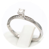 Μονόπετρο δαχτυλίδι λευκόχρυσο με διαμάντια - WDX136