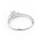 Μονόπετρο δαχτυλίδι λευκόχρυσο με διαμάντια - WDX137