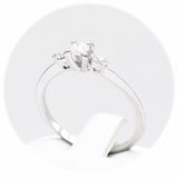 Μονόπετρο δαχτυλίδι λευκόχρυσο με διαμάντια - WDX137