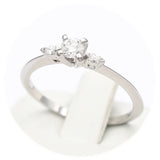 Μονόπετρο δαχτυλίδι λευκόχρυσο με διαμάντια - WDX137