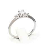 Μονόπετρο δαχτυλίδι λευκόχρυσο με διαμάντια - WDX137