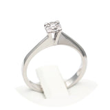 Μονόπετρο δαχτυλίδι λευκόχρυσο με διαμάντια - WDX138