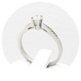Μονόπετρο δαχτυλίδι λευκόχρυσο με διαμάντια - WDX140