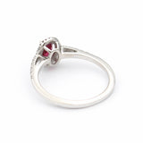 Μονόπετρο δαχτυλίδι λευκόχρυσο με ρουμπίνι και διαμάντια - WDX145