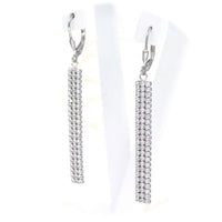 Ασημένια κρεμαστά σκουλαρίκια με πέτρες ζιργκόν