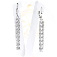 Ασημένια κρεμαστά σκουλαρίκια με πέτρες ζιργκόν