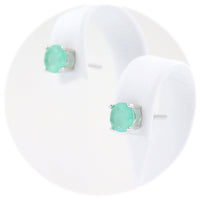 Ασημένια σκουλαρίκια με πράσινες πέτρες