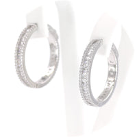 Ασημένια σκουλαρίκια κρίκοι με ζιργκόν πέτρες