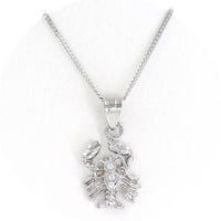 Ασημένιο ανάγλυφο ζώδιο "Καρκίνος" με αλυσίδα