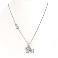 Ασημένιο ανάγλυφο ζώδιο "Λέων" με αλυσίδα