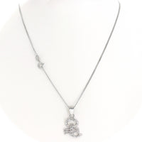 Ασημένιο ανάγλυφο ζώδιο "Σκορπιός" με αλυσίδα