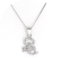 Ασημένιο ανάγλυφο ζώδιο "Σκορπιός" με αλυσίδα