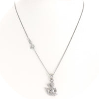 Ασημένιο ανάγλυφο ζώδιο "Υδροχόος" με αλυσίδα