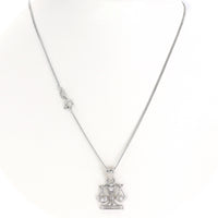 Ασημένιο ανάγλυφο ζώδιο "Ζυγός" με αλυσίδα