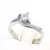 Μονόπετρο δαχτυλίδι λευκόχρυσο με διαμάντι - WDX070