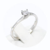 Μονόπετρο δαχτυλίδι λευκόχρυσο με διαμάντι - WDX090