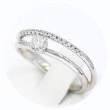Μονόπετρο δαχτυλίδι λευκόχρυσο με διαμάντια - WDX091