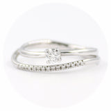 Μονόπετρο δαχτυλίδι λευκόχρυσο με διαμάντια - WDX091