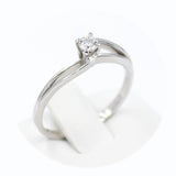 Μονόπετρο δαχτυλίδι λευκόχρυσο με διαμάντι - WDX092