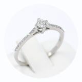 Μονόπετρο δαχτυλίδι λευκόχρυσο με διαμάντια - WDX093