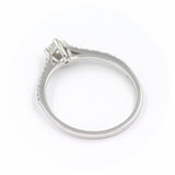 Μονόπετρο δαχτυλίδι λευκόχρυσο με διαμάντια - WDX093