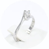 Μονόπετρο δαχτυλίδι λευκόχρυσο με διαμάντι - WDX095
