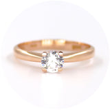Μονόπετρο δαχτυλίδι ροζ χρυσό - GD344