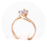 Μονόπετρο δαχτυλίδι ροζ χρυσό - GD345