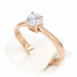 Μονόπετρο δαχτυλίδι ροζ χρυσό - GD346