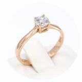 Μονόπετρο δαχτυλίδι ροζ χρυσό - GD346