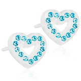 Σκουλαρίκια Βlomdahl Brilliance Heart Hollow Aquamarine