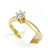 Μονόπετρο δαχτυλίδι χρυσό με διαμάντι - GDX500