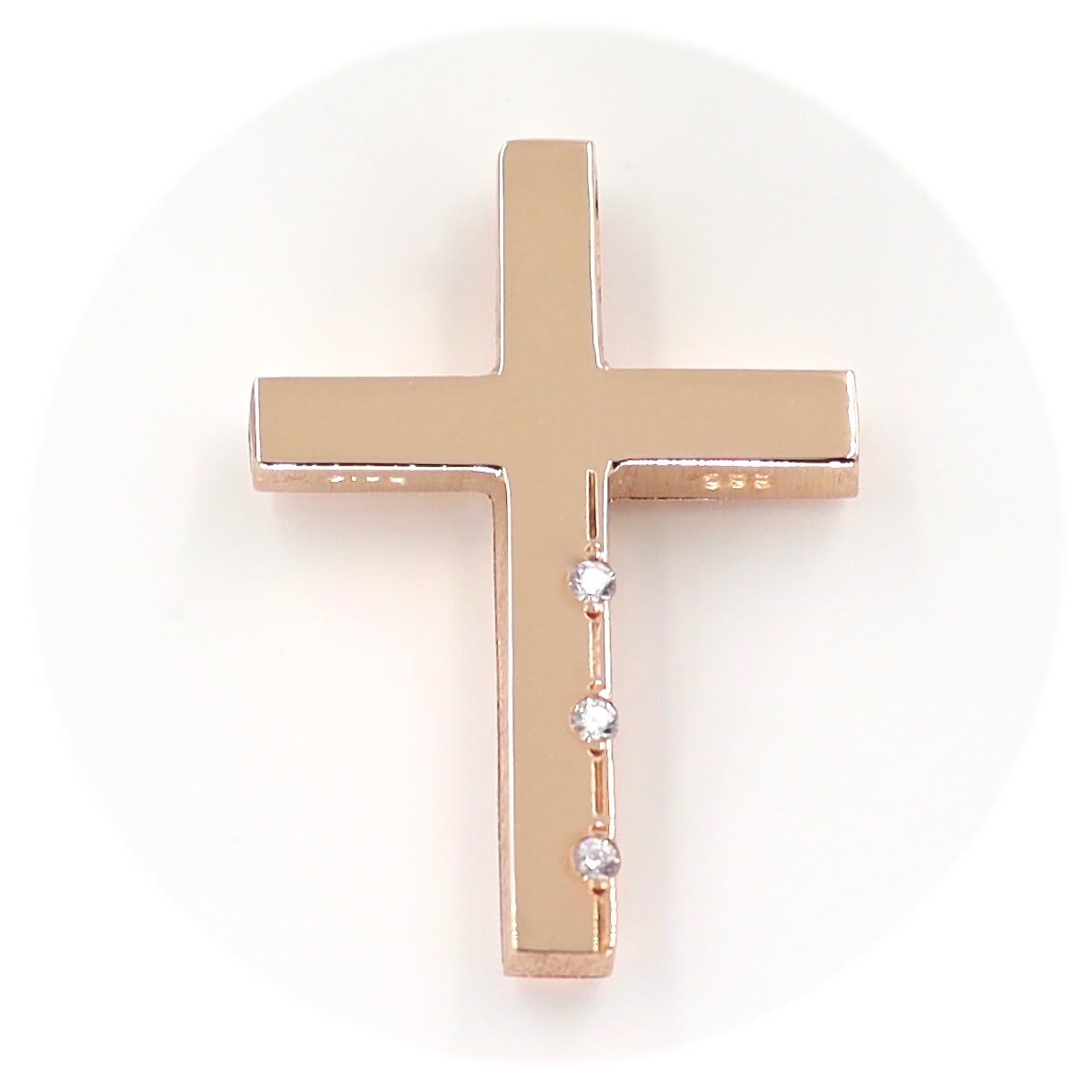 Ροζ χρυσός βαπτιστικός σταυρός Τριάντος