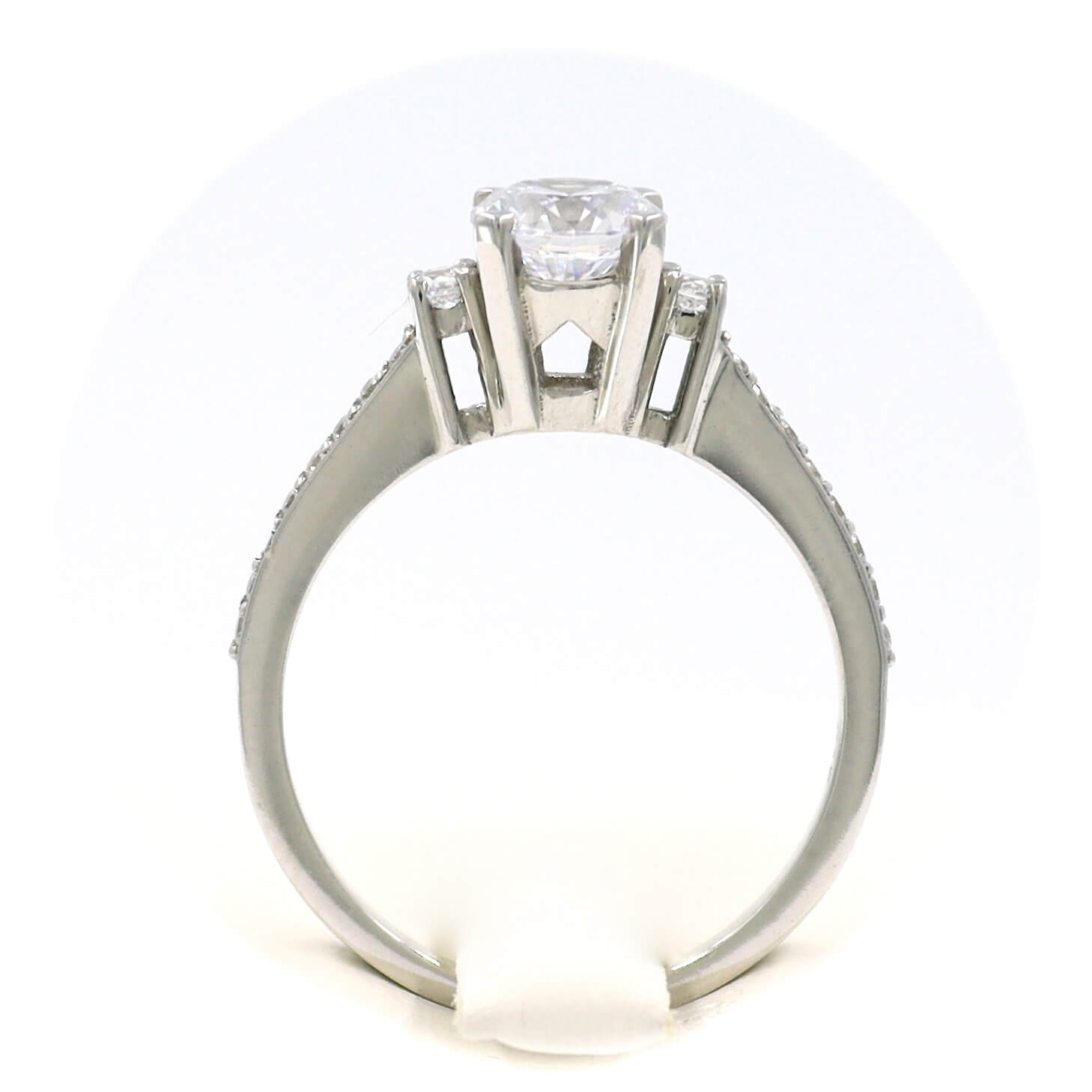 Λευκόχρυσο μονόπετρο δαχτυλίδι - WD394