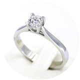 Μονόπετρο δαχτυλίδι λευκόχρυσο με διαμάντι - WDX073