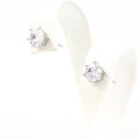 Σκουλαρίκια από ασήμι, μονόπετρα