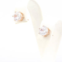 Σκουλαρίκια ασημένια μονόπετρα, με λευκές πέτρες