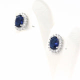 Σκουλαρίκια ασημένια 925 με χρωματιστές μπλε πέτρες