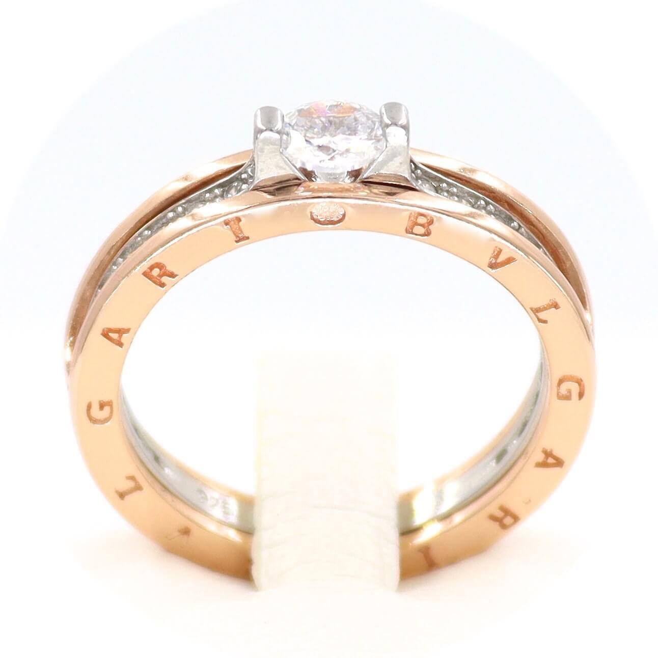 Ασημένιο δαχτυλίδι σε ροζ χρυσό χρώμα, με λευκές πέτρες περιφερειακά