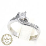 Μονόπετρο δαχτυλίδι λευκόχρυσο με διαμάντι - WDX055