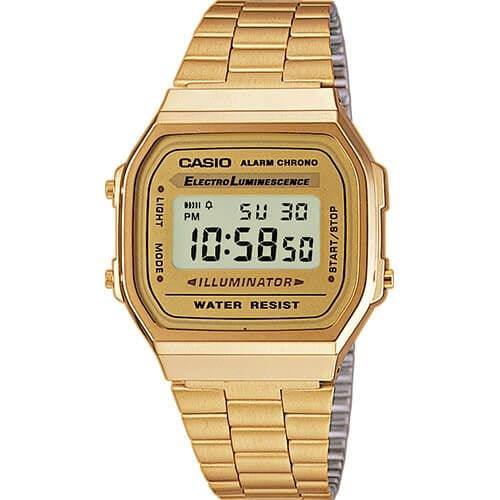 Ρολόι Casio Vintage σε ασημί χρώμα με χρυσαφί καντράν