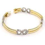 Χρυσή χειροπέδα Dolce & Gabbana 18 καρατίων με λευκές πέτρες