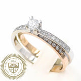 Μονόπετρο δαχτυλίδι λευκόχρυσο με διαμάντια - WDX029