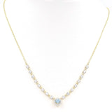 Χρυσό κολιέ ροζέτα με ορυκτές πέτρες Swarovski σε λευκό χρώμα