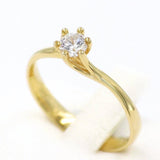 Χρυσό μονόπετρο δαχτυλίδι - GD285