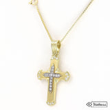 Χρυσός σταυρός με αλυσίδα 18 καρατίων βαπτιστικός γυναικείος