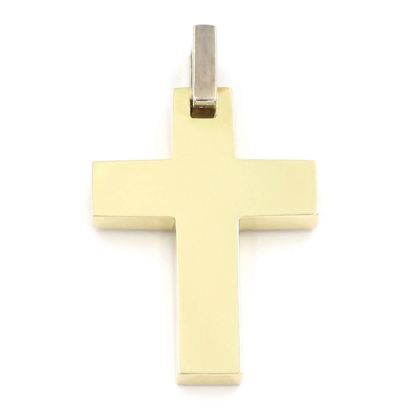 Βαπτιστικός σταυρός για αγόρι χρυσός δίχρωμος